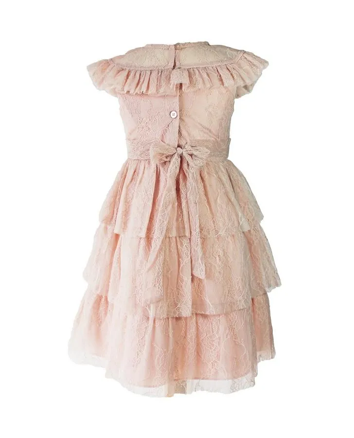 Blush Lace Tiered Ruffle Toddler Dress