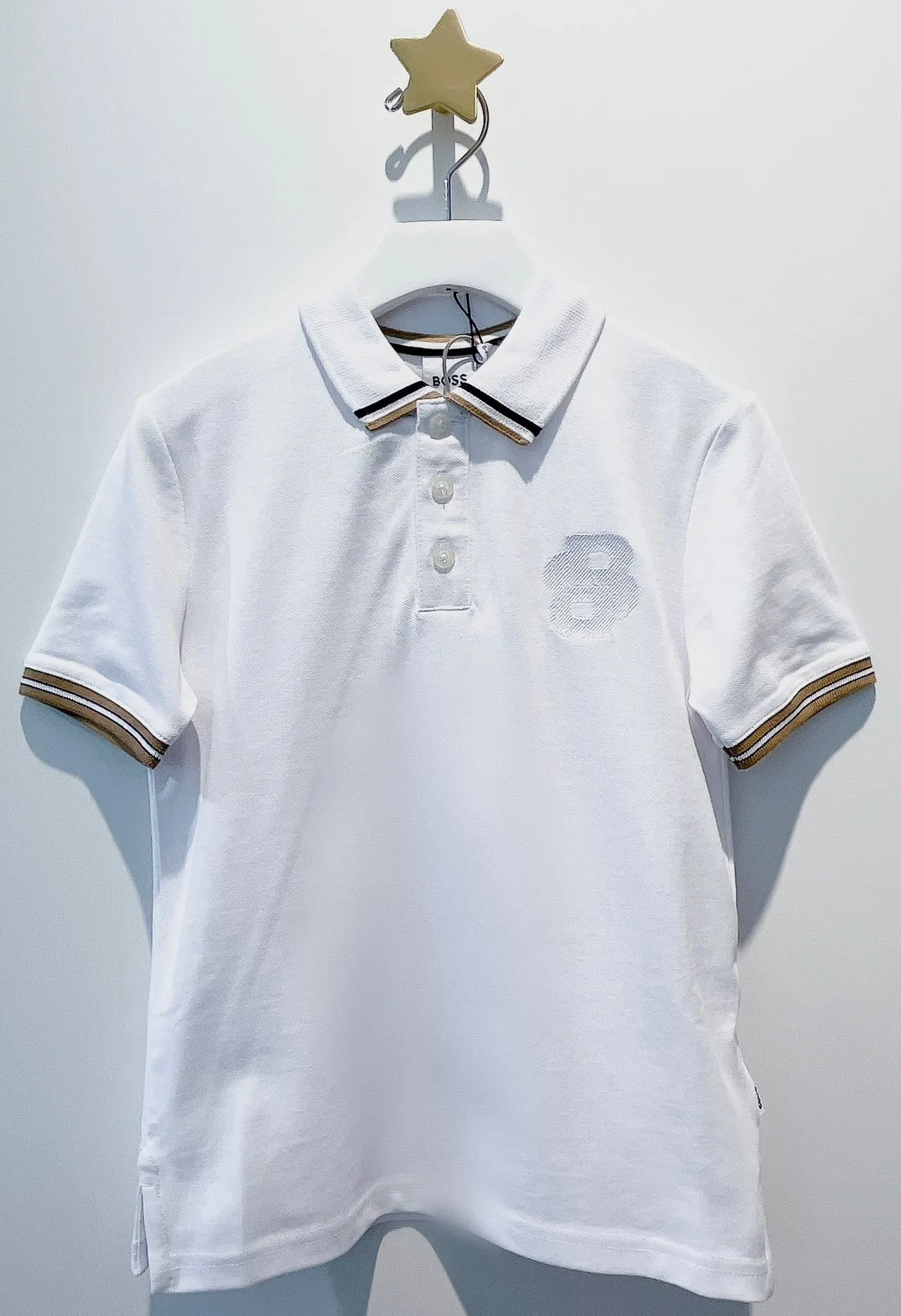 Boss Boys Short Sleeves Embroidered Logo Polo