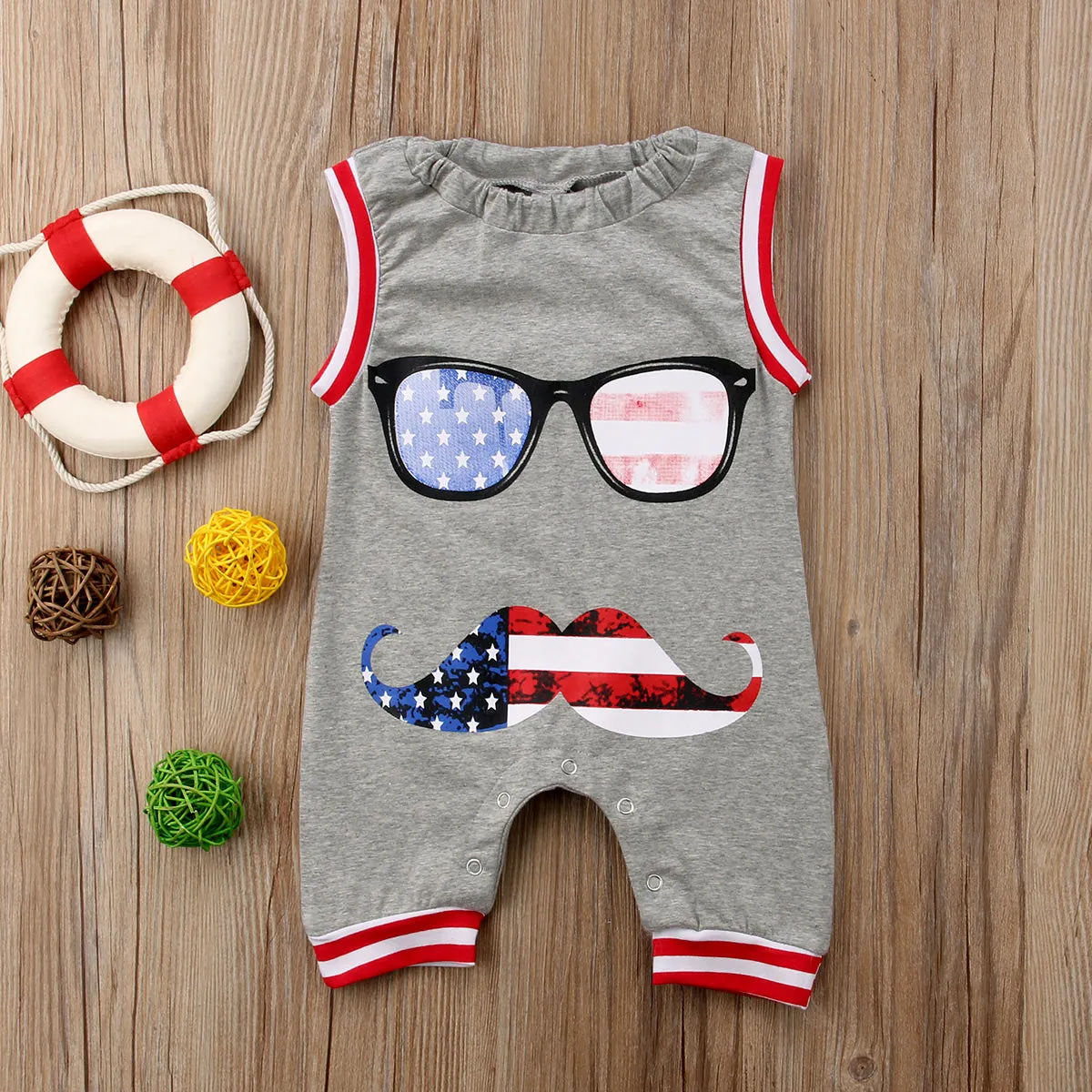 Boys American Flag Romper/Jumpsuit