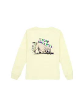 Boys Pawdi Gras LS Light Yellow