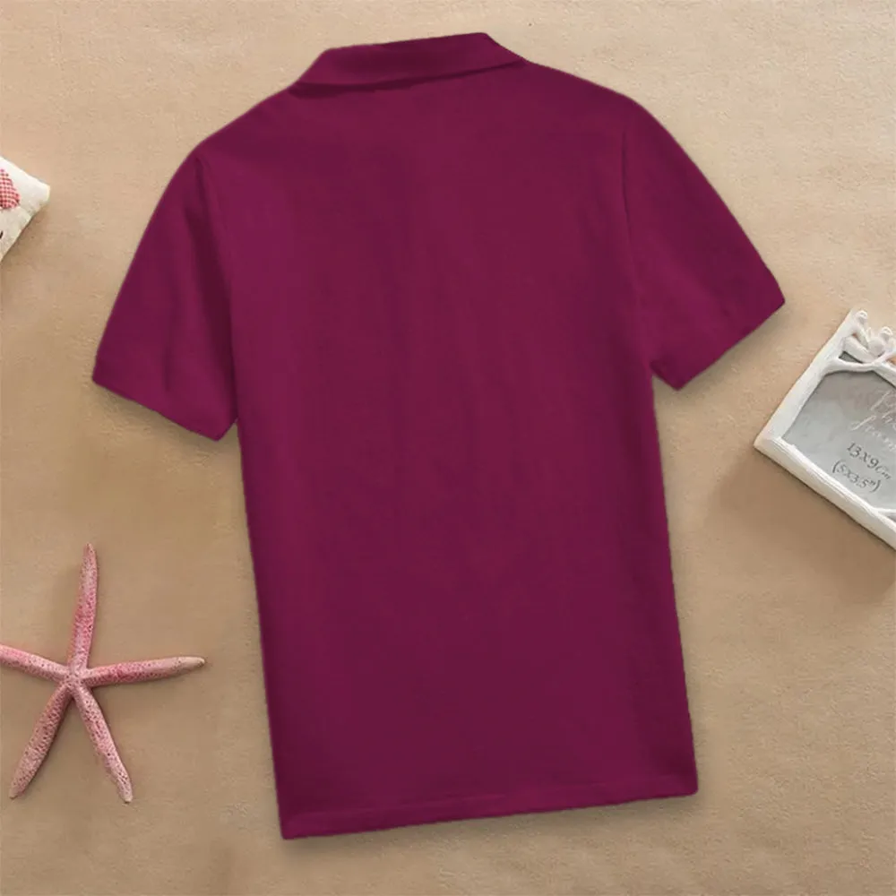 Boys Plain Polo Maroon T-shirt