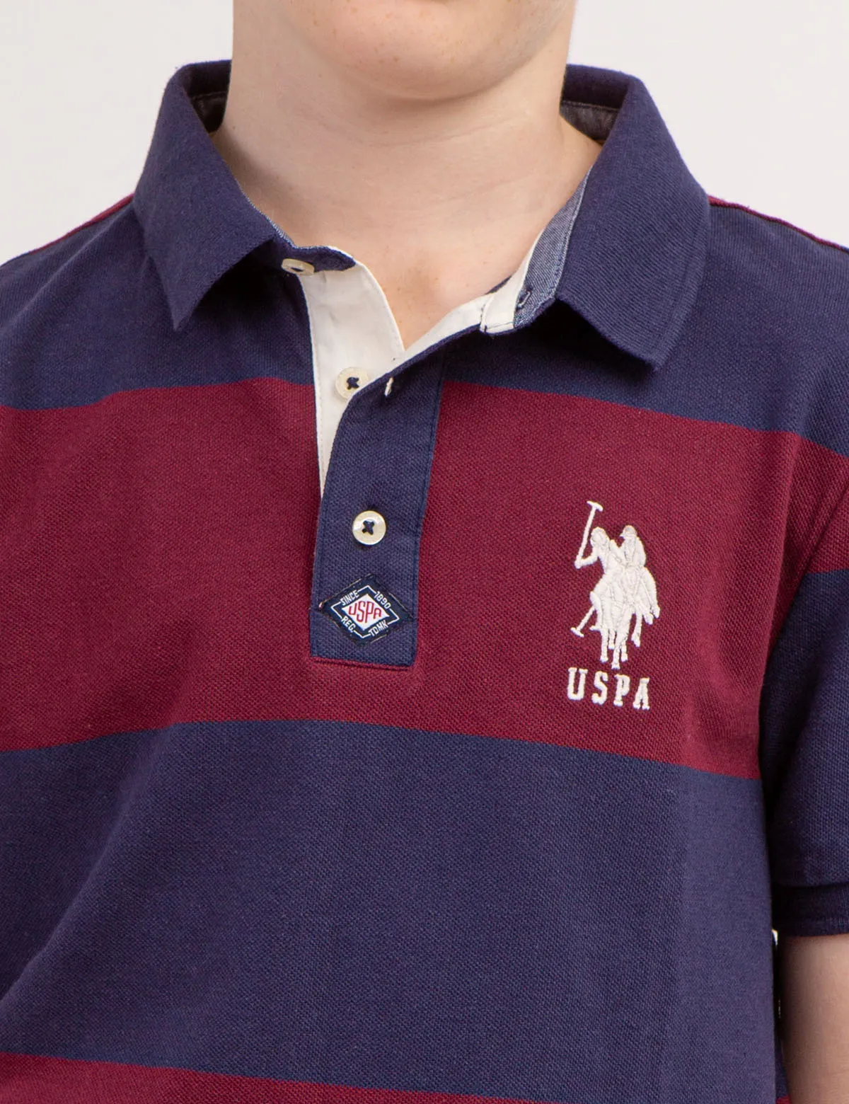 BOYS RUGBY STRIPE POLO SHIRT