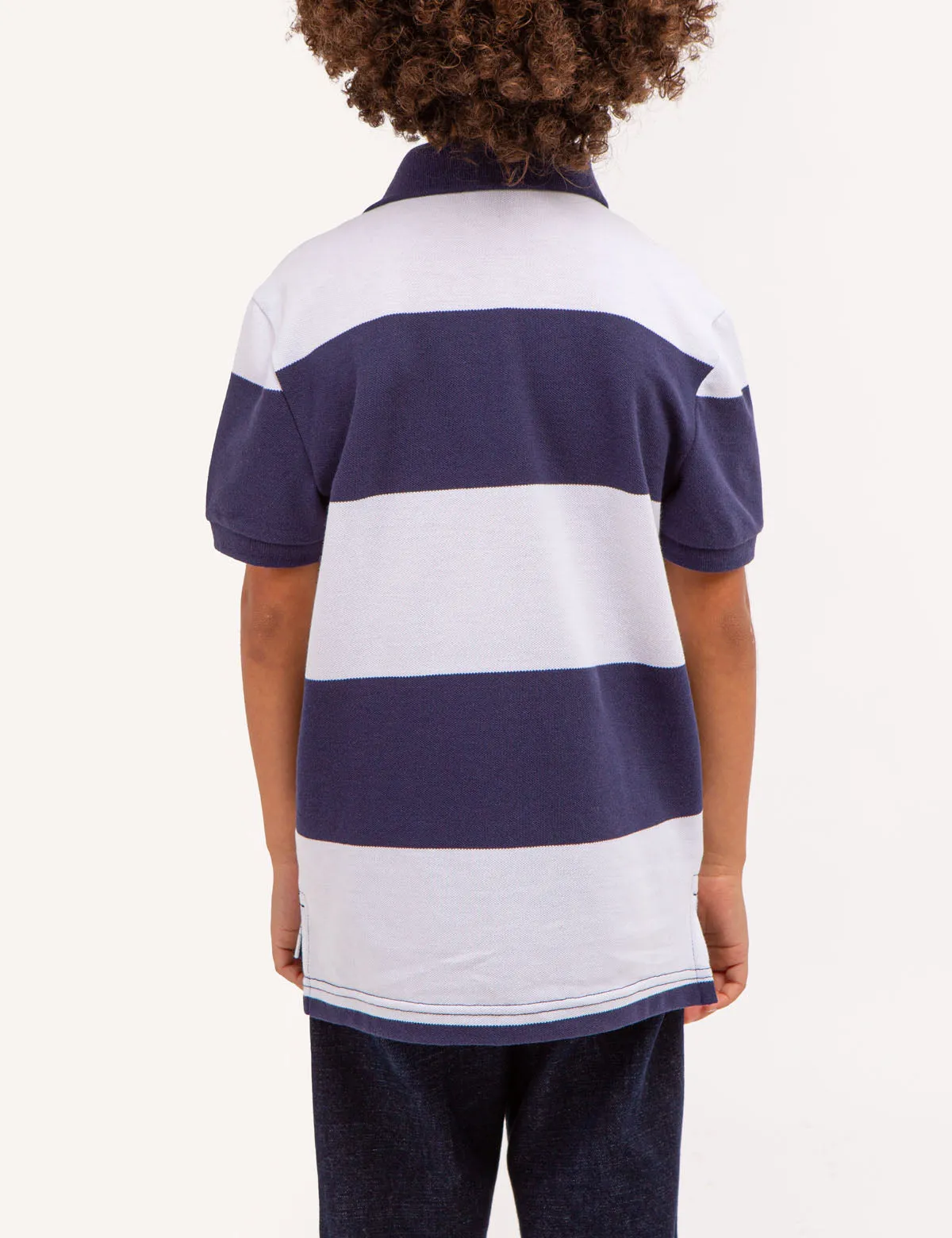 BOYS RUGBY STRIPE POLO SHIRT