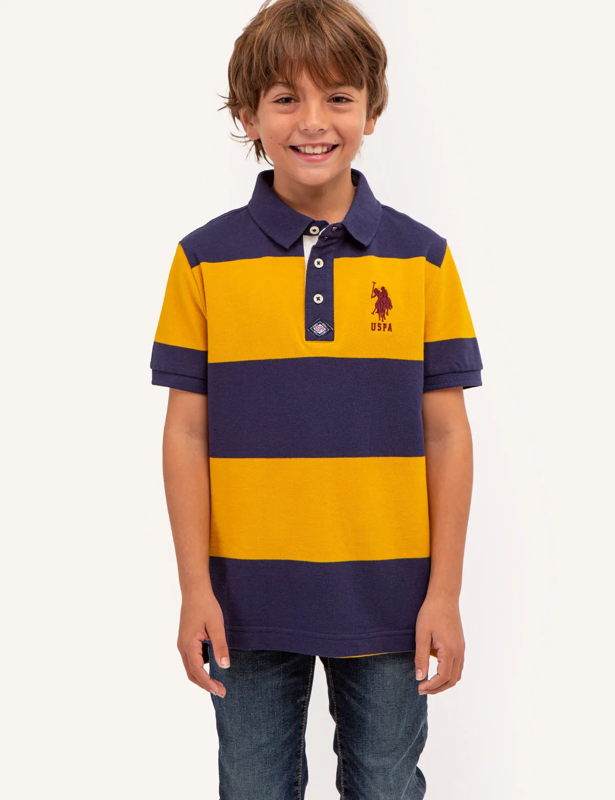 BOYS RUGBY STRIPE POLO SHIRT