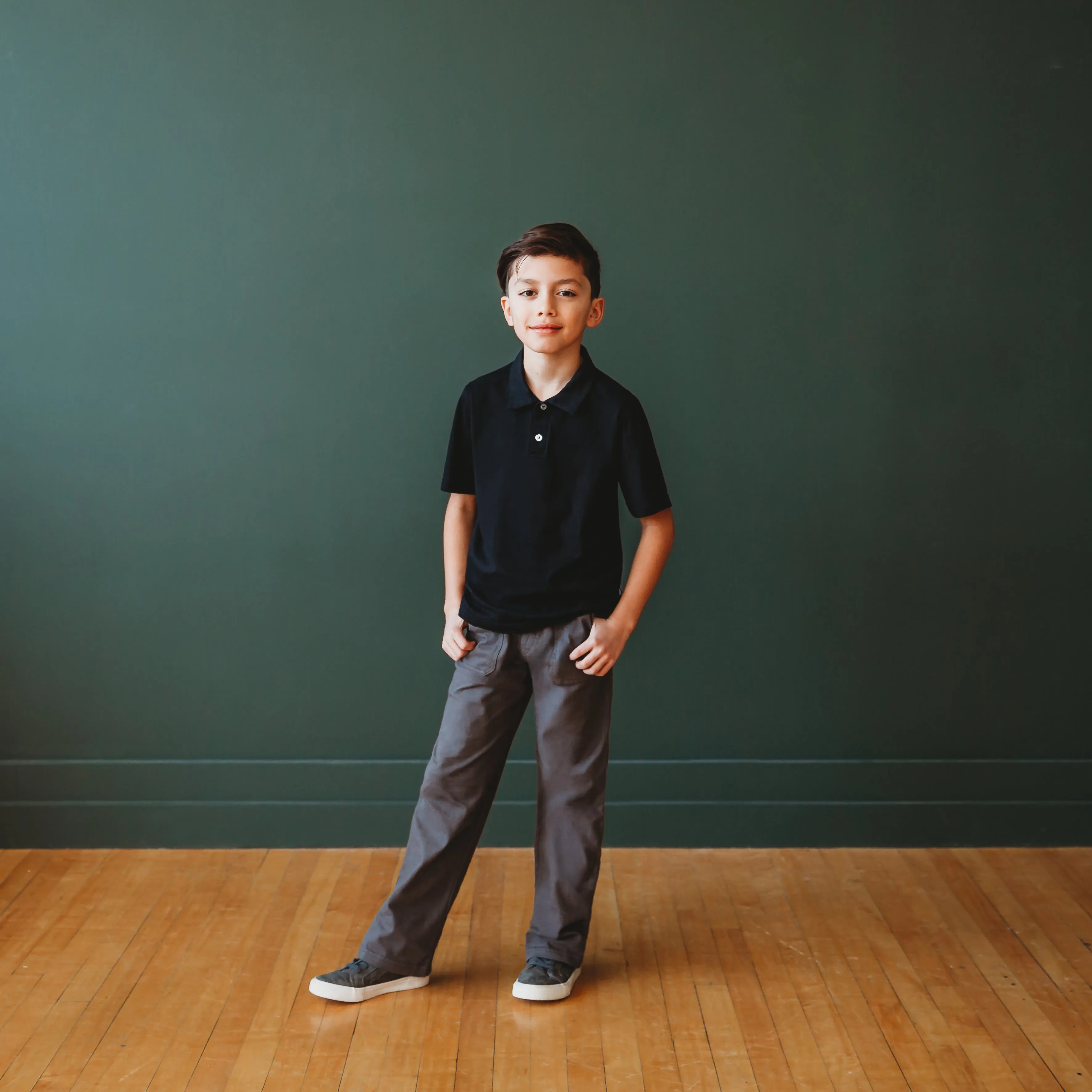 Boys Soft Cotton 3-Pocket Jersey Pants - UPF 50  | Elf Green