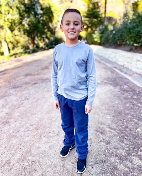 Boys Soft Cotton Jersey Long Sleeve Tee | Smurf Blue