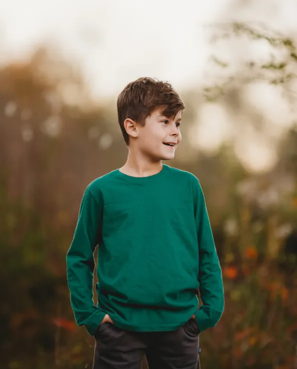 Boys Soft Cotton Jersey Long Sleeve Tee | Smurf Blue