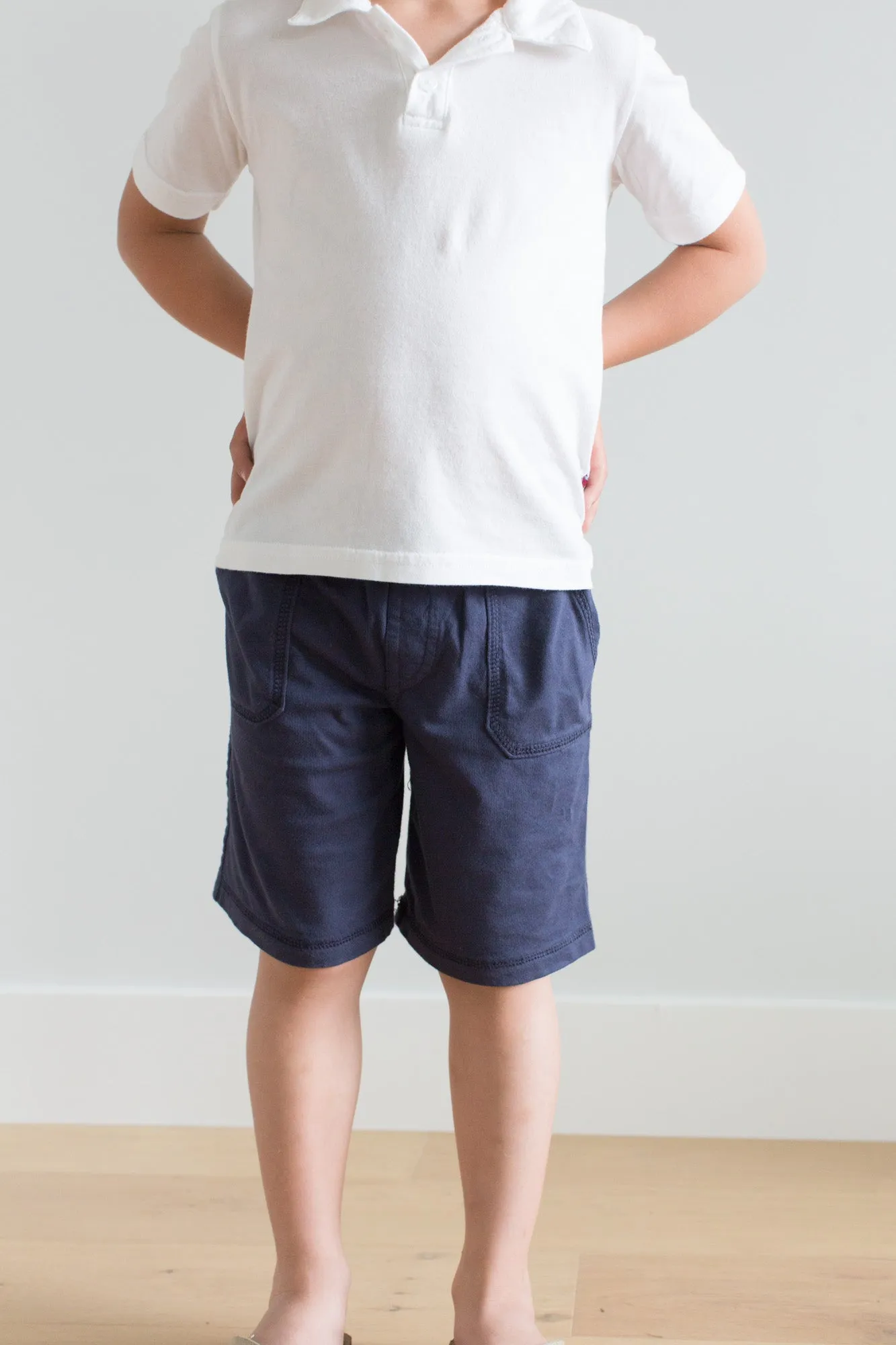 Boys Soft Cotton UPF 50  3 -Pocket Jersey Shorts | Turtle