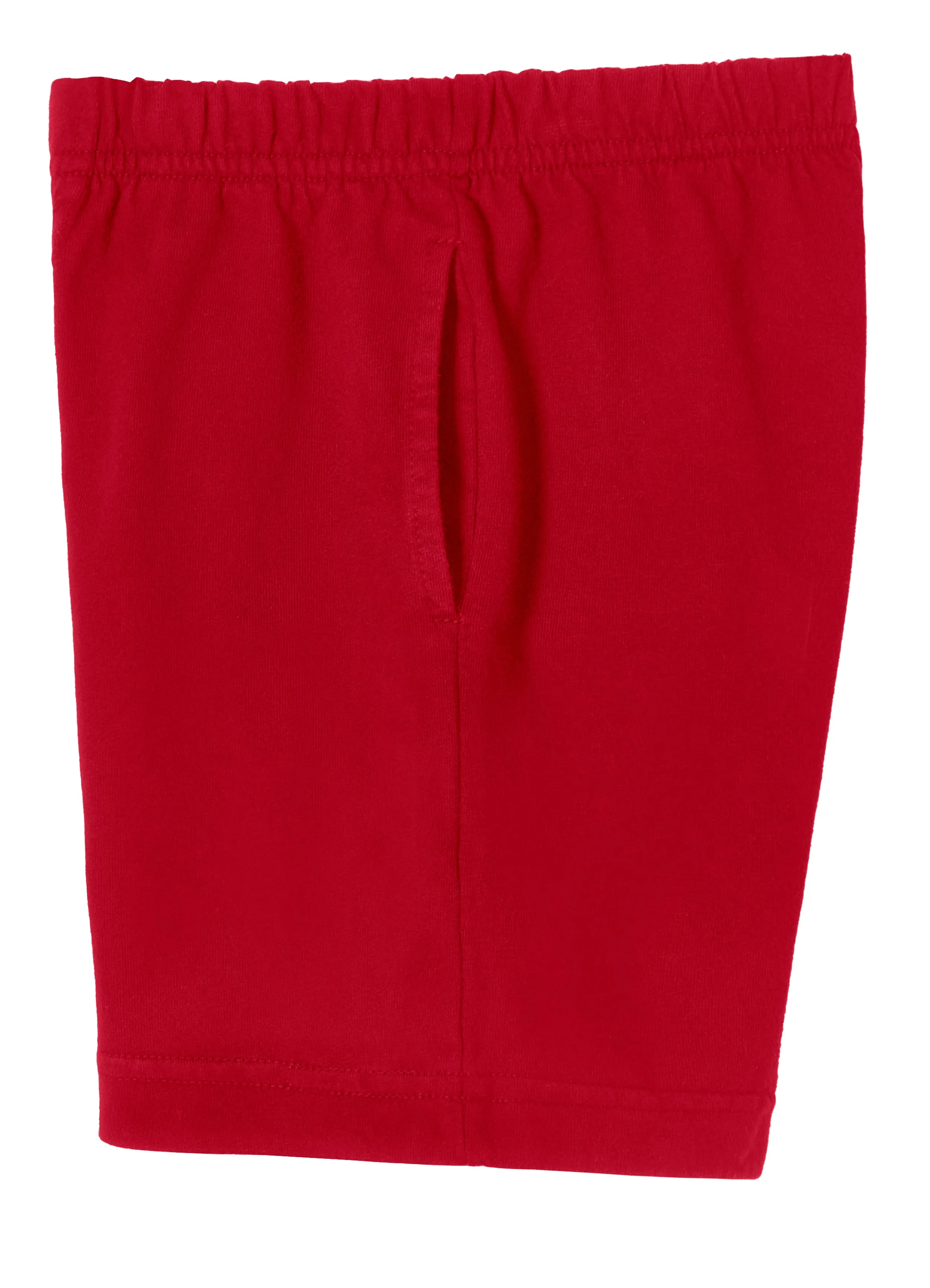 Boys Soft Cotton UPF 50  Above-Knee Side Pocket Shorts | Red