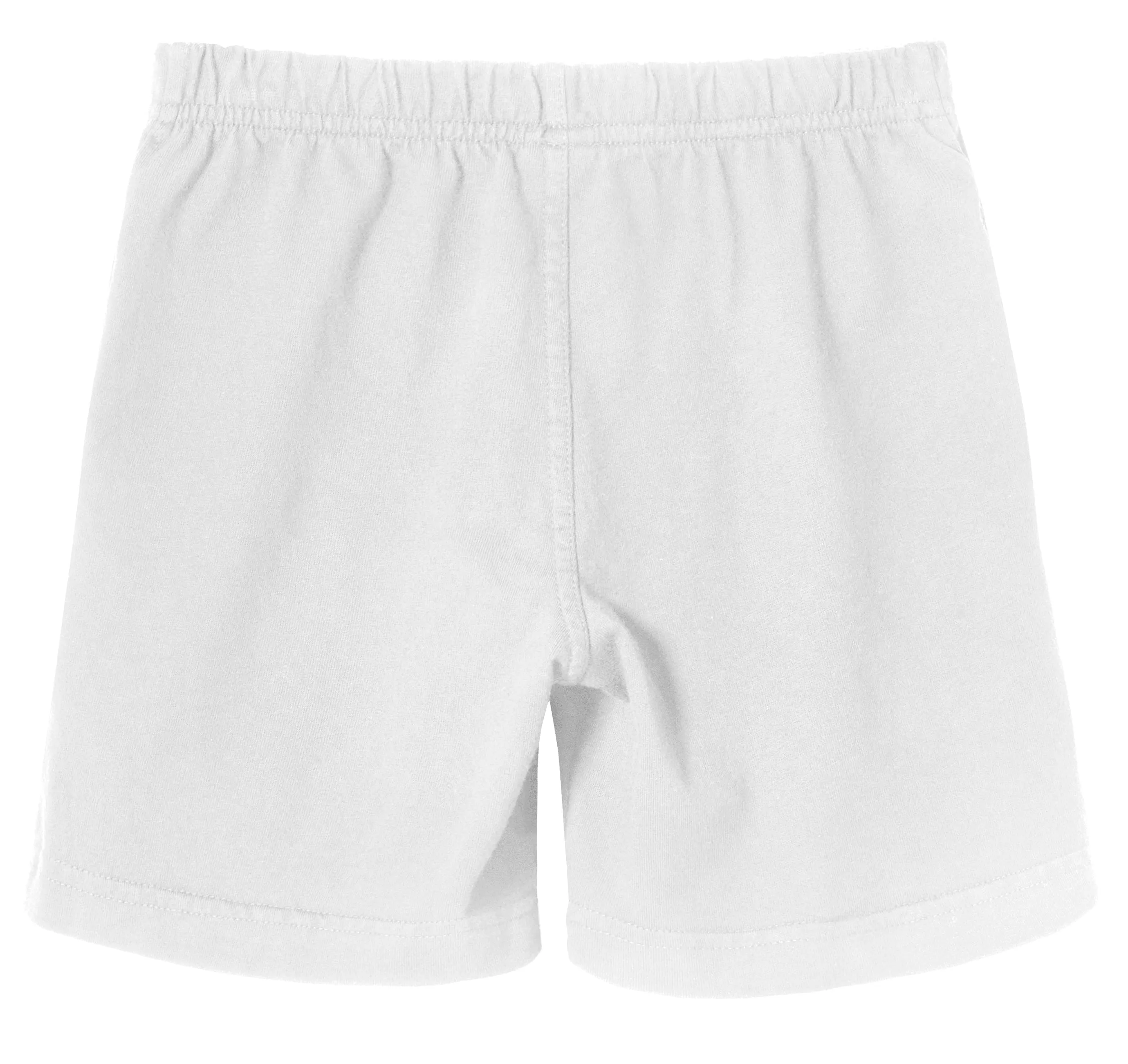 Boys Soft Cotton UPF 50  Above-Knee Side Pocket Shorts | White