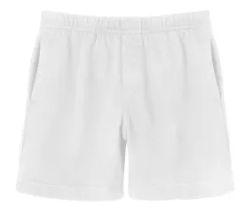 Boys Soft Cotton UPF 50  Above-Knee Side Pocket Shorts | White