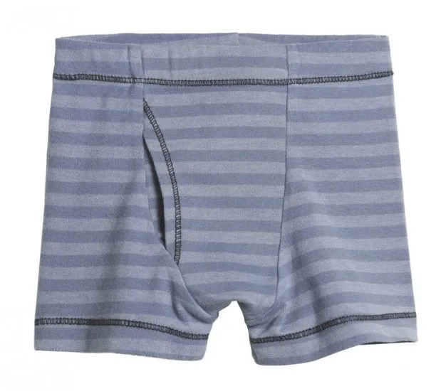 Boys Soft Stripe Boxer Brief | Concrete Grey