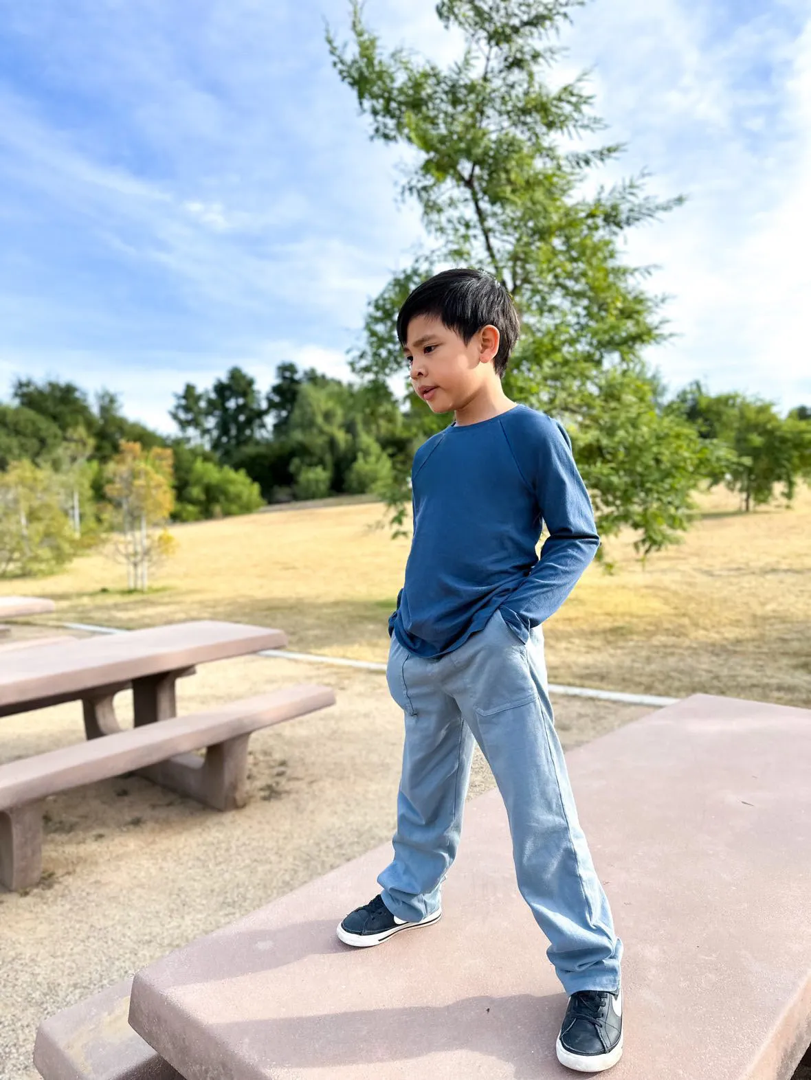 Boys Super-Soft 100% Organic Cotton Raglan Long Sleeve Tee | Black