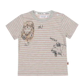 Boys T-shirt Grey Orange Lion | Dirkje