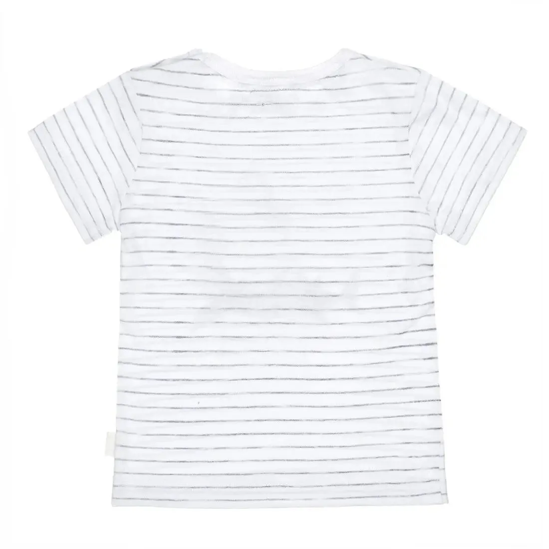 Boys T-shirt White Grey Striped With Shark | Dirkje