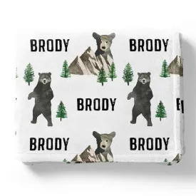 Brody's Bear & Mountain Personalized Toddler Blanket