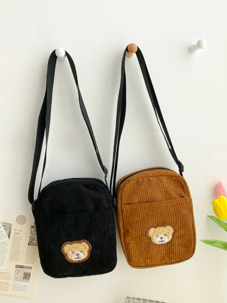 Brown Bear Corduroy Bags