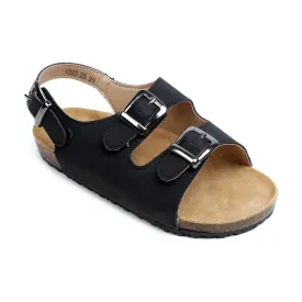 Buckle Strap Sandals For Boys - Black