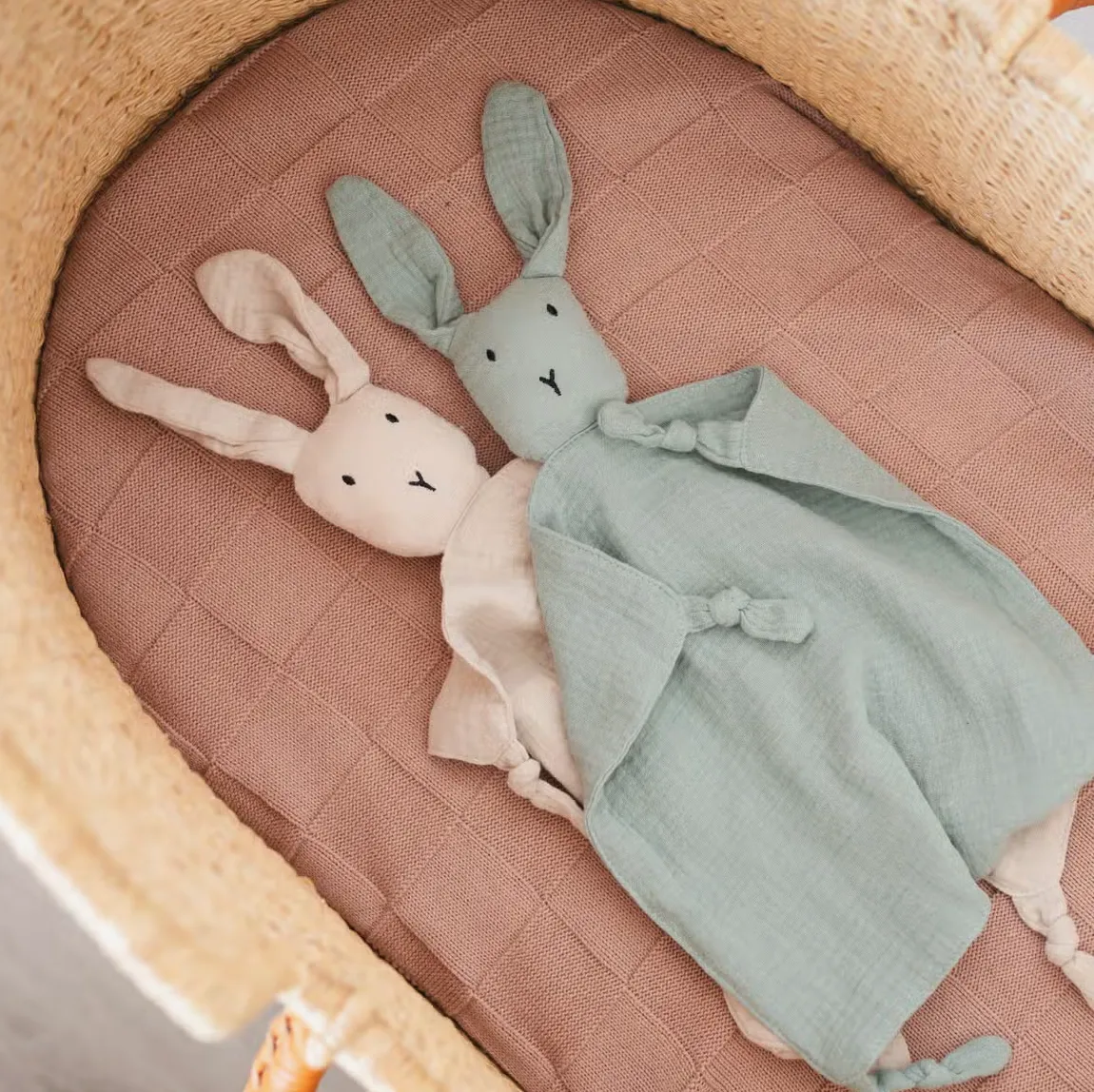 Bunny Lovey Blanket in Green