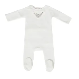 Cadeau Baby Girl Lustrous Studded Footie