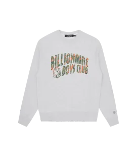 CAMO ARCH LOGO CREWNECK - HEATHER ASH