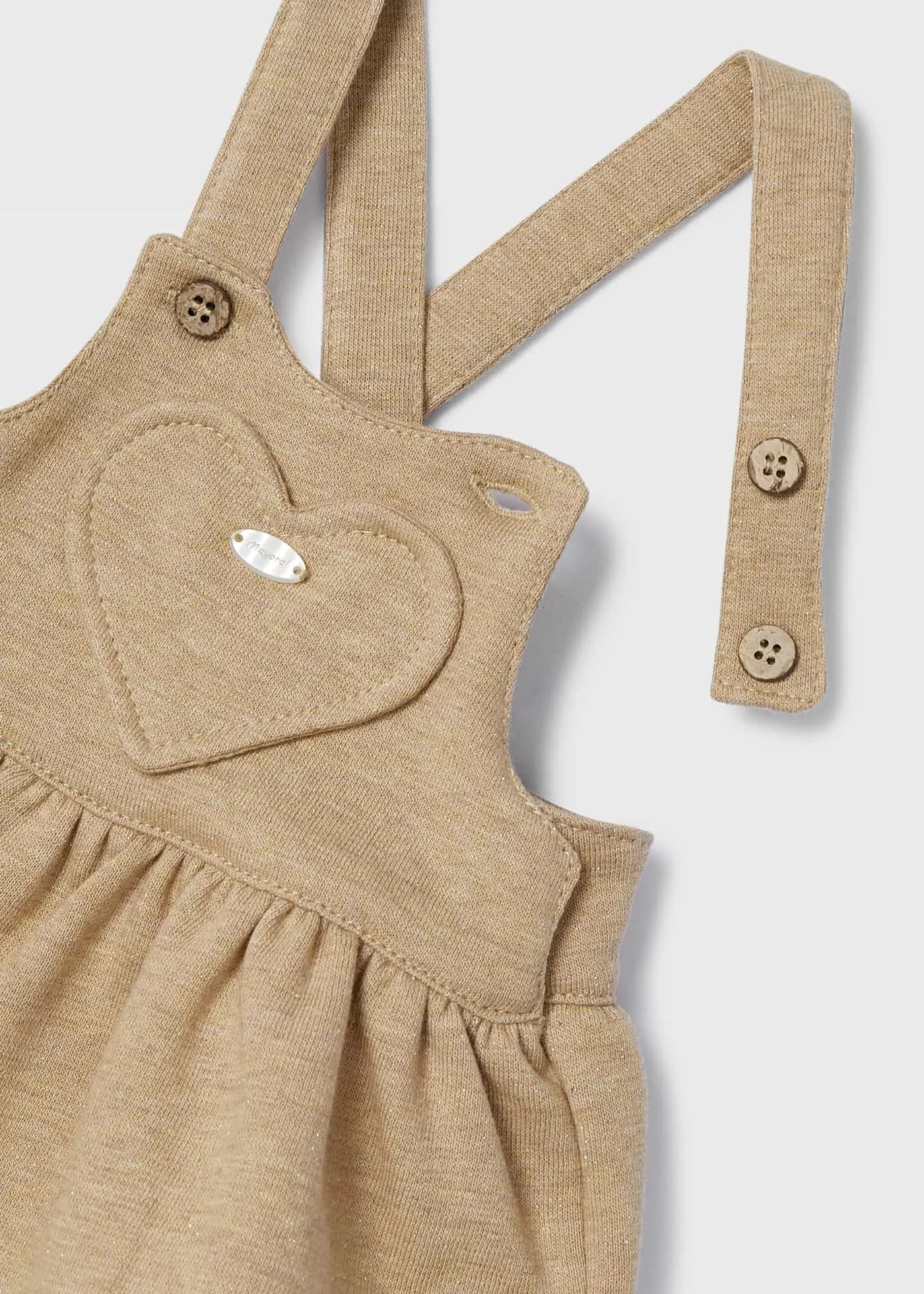 Caramel Ecofriends 2 Piece Set With Overall Dress Newborn | Mayoral