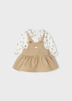 Caramel Ecofriends 2 Piece Set With Overall Dress Newborn | Mayoral