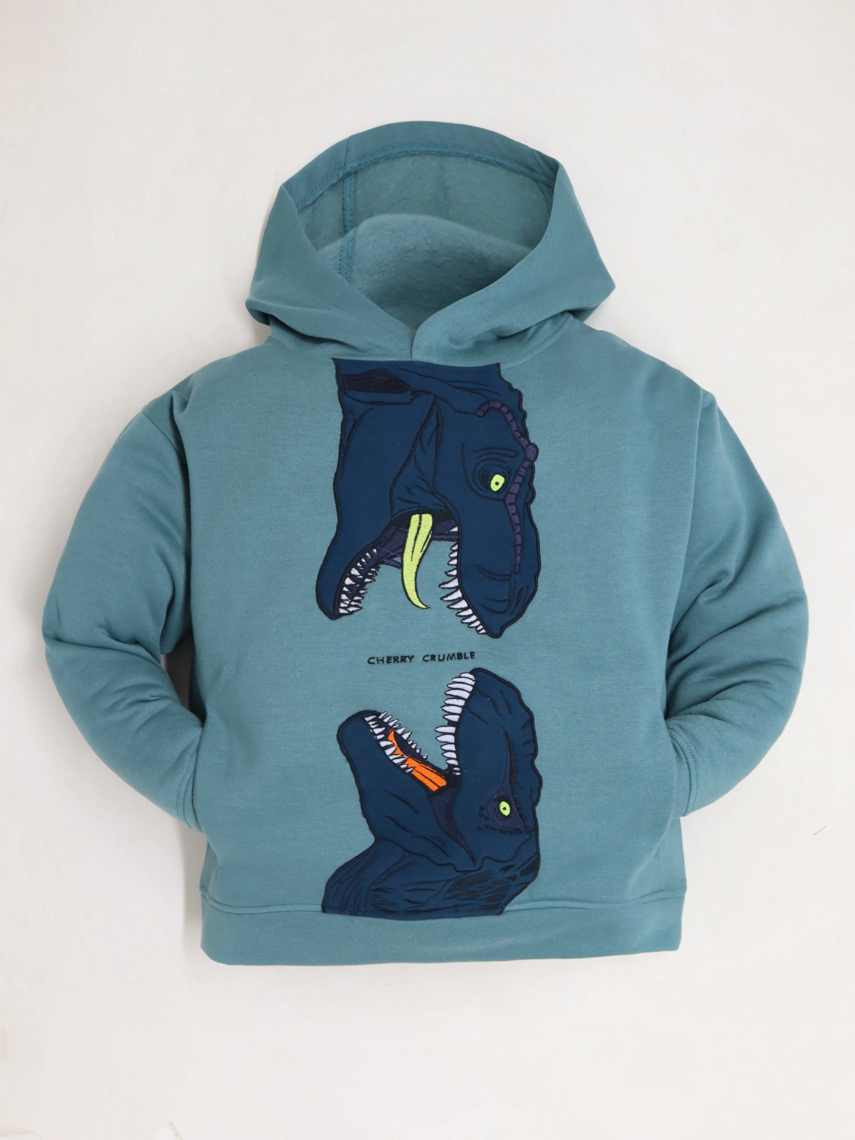 Cherry Crumble Boys Teal Solid Hoodie