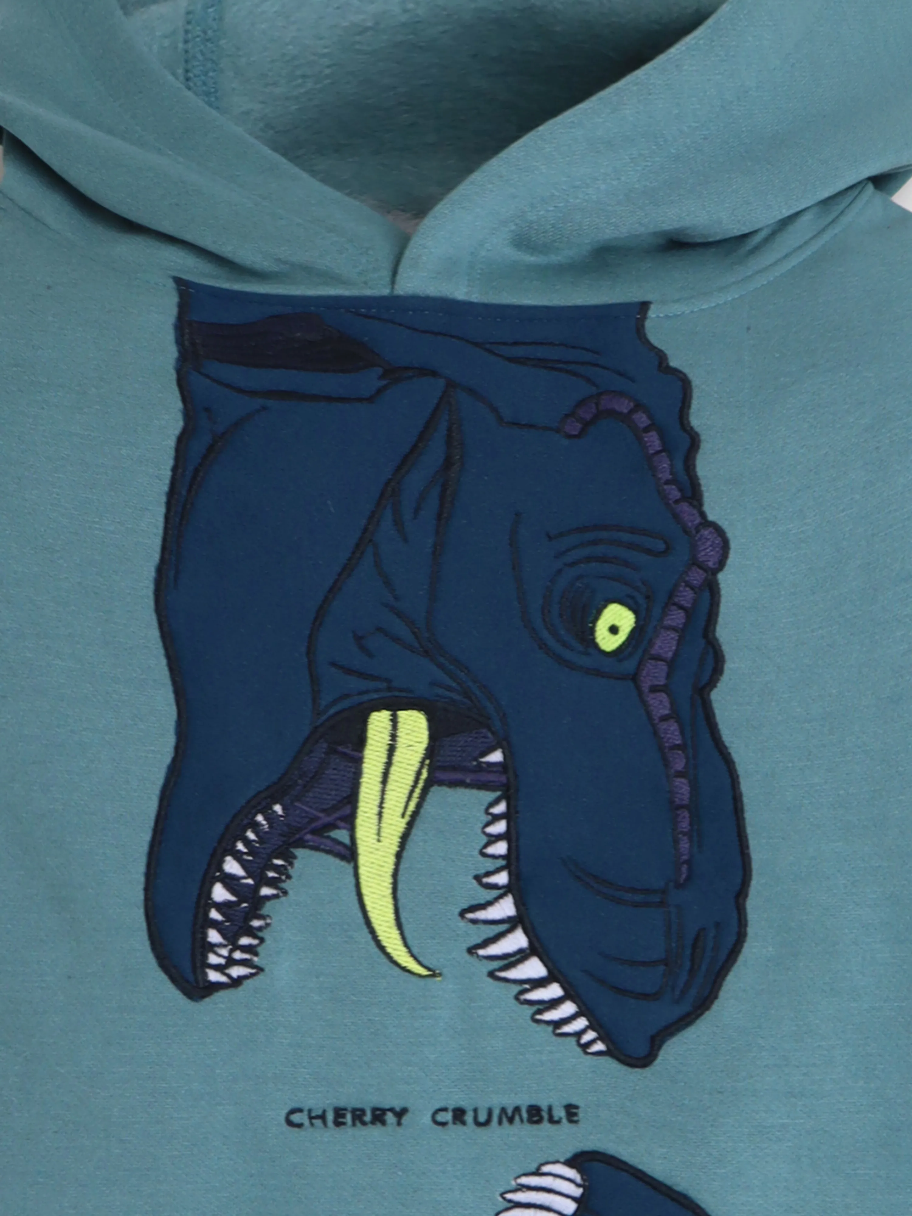 Cherry Crumble Boys Teal Solid Hoodie