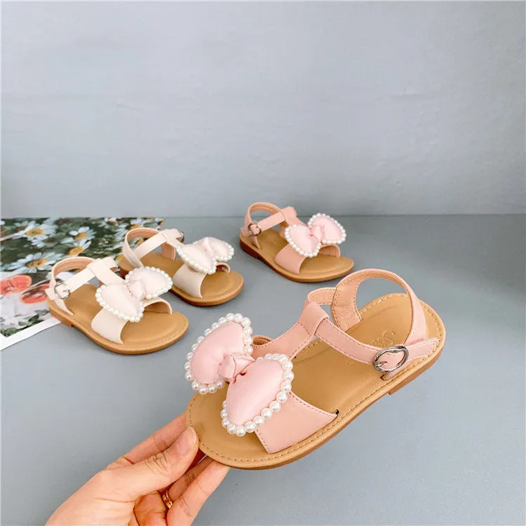 Children's Fashion Girls Casual Sandals with Bowknot & Velcro – Stylish, Comfortable Kids Shoes for Summer