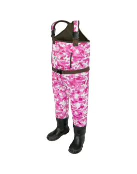 CHILDREN’S NEOPRENE WADERS, PINK CAMO