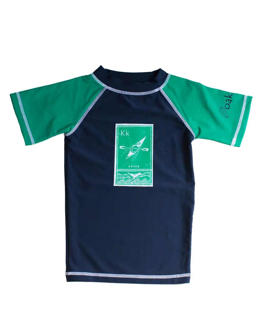 CHILDREN’S RASH GUARD TOP, GREENNAVY