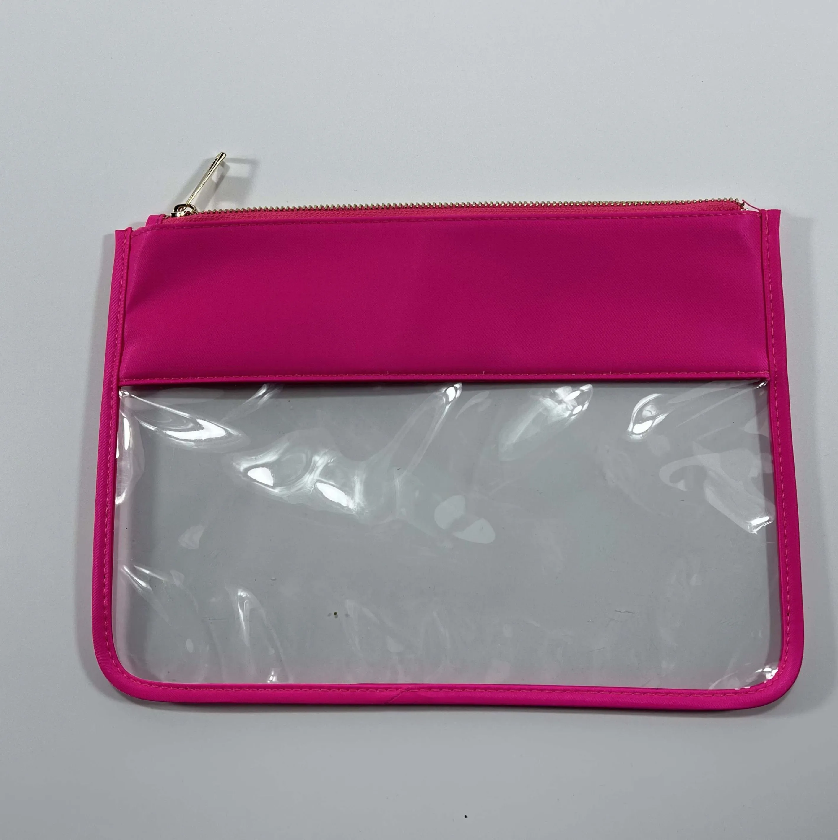 Clear Pouch With Zipper Top - Assorted Colors