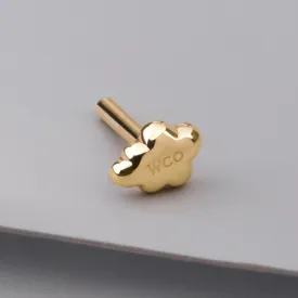 Cloud 14K Solid Gold Flat Back Earring Post