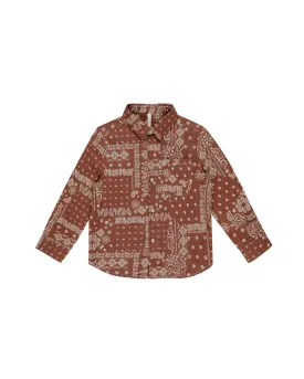 Collared Long Sleeve Shirt | Brick Bandana