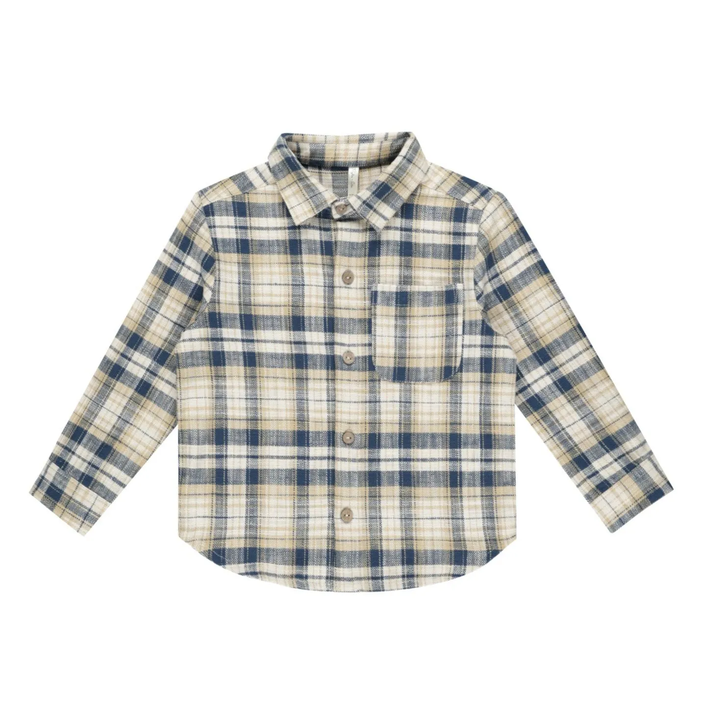 Collared Long Sleeve Shirt | Indigo Plaid