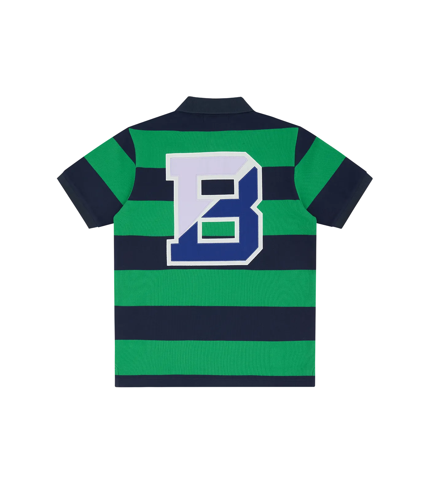 COLLEGIATE STRIPED POLO SHIRT - NAVY/GREEN