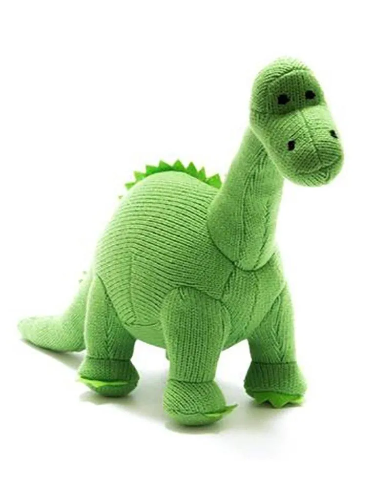 Crochet Diplodocus Rattle, Green