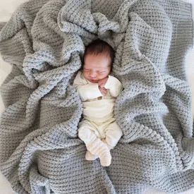 CuddleLane™ Luxe Waffle Blankets | Moon