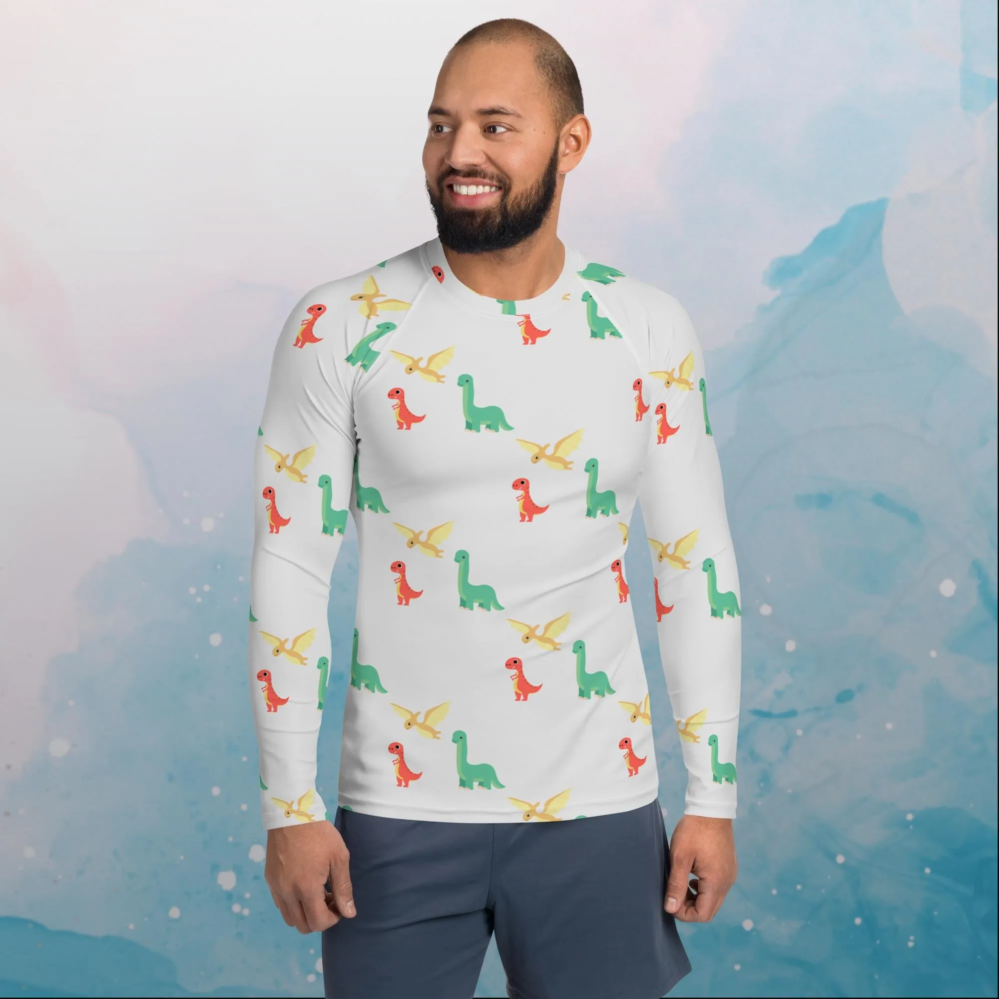 Cute Dinos Mens Rash Guard