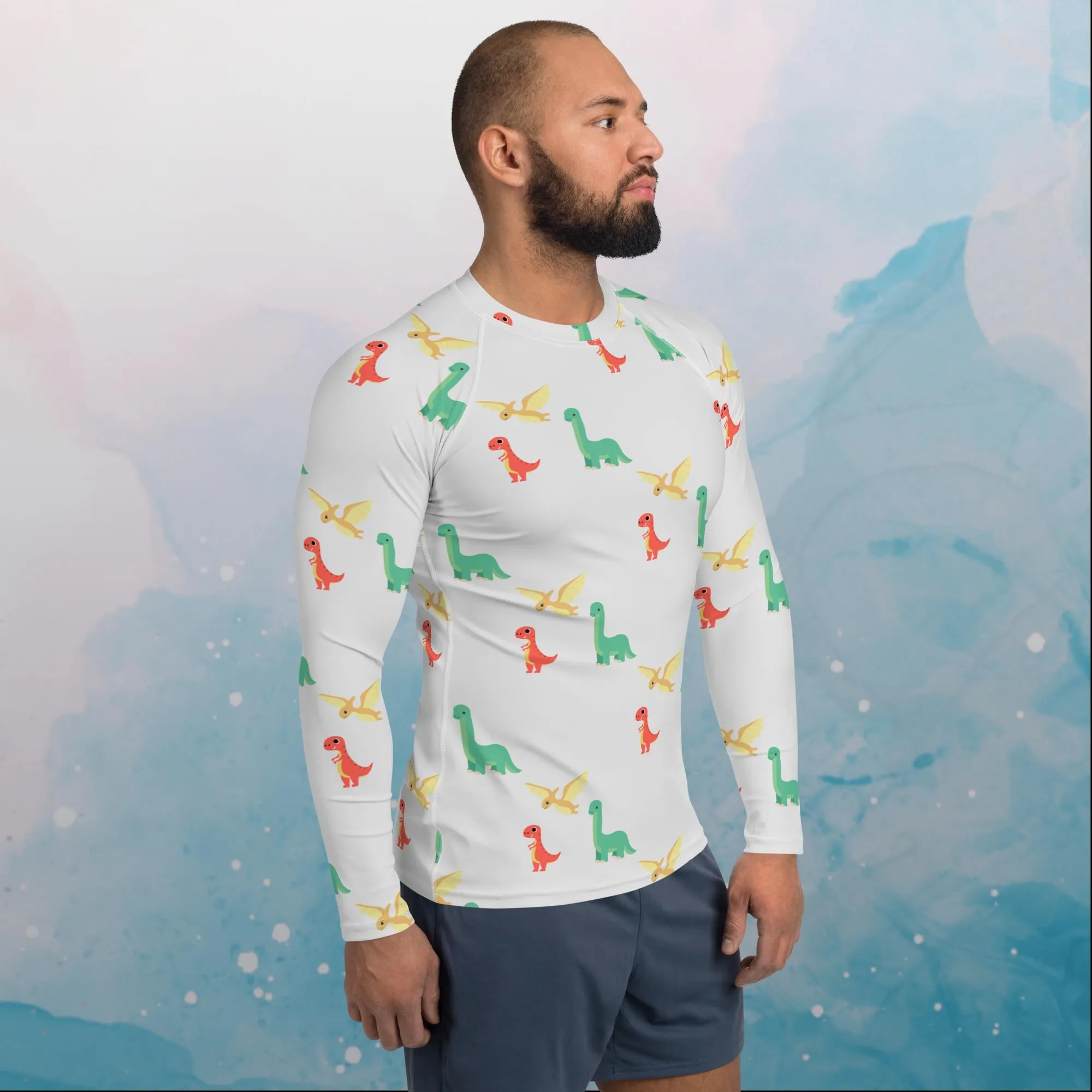 Cute Dinos Mens Rash Guard