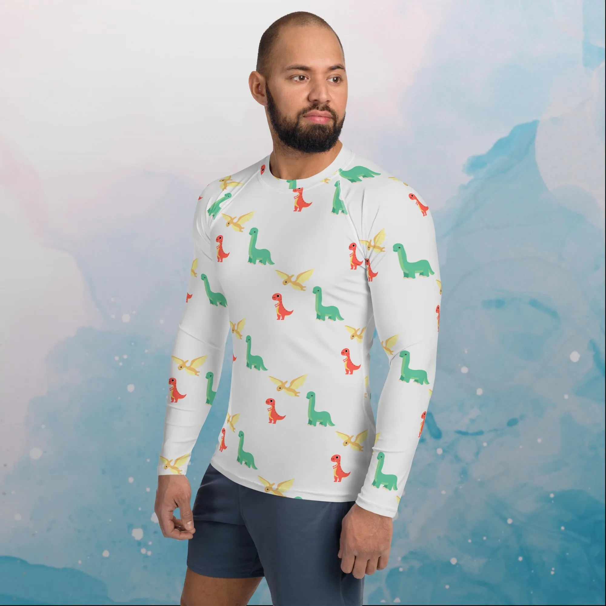 Cute Dinos Mens Rash Guard