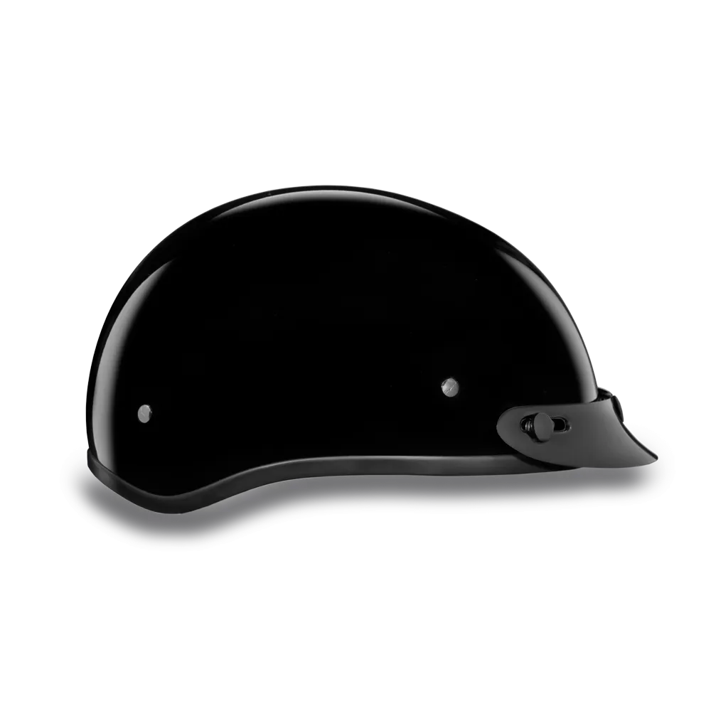 Daytona Skull Cap - Hi-Gloss Black - With Visor