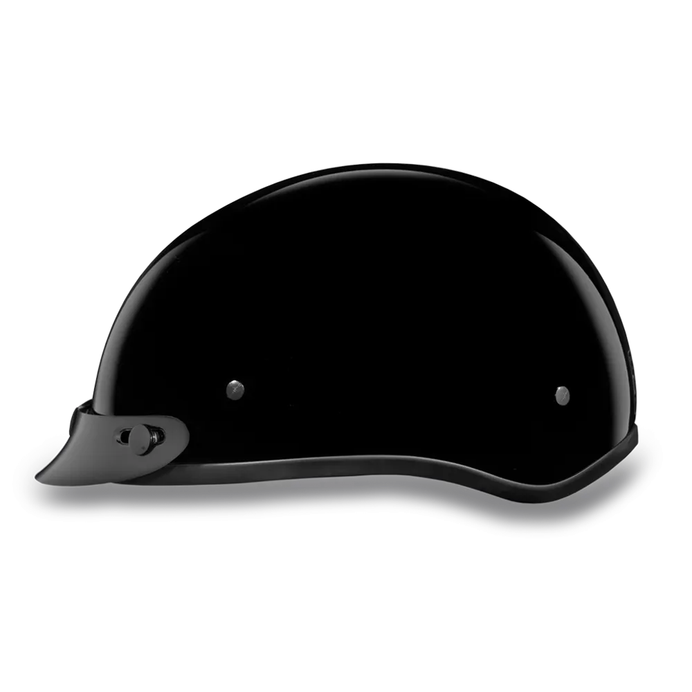 Daytona Skull Cap - Hi-Gloss Black - With Visor