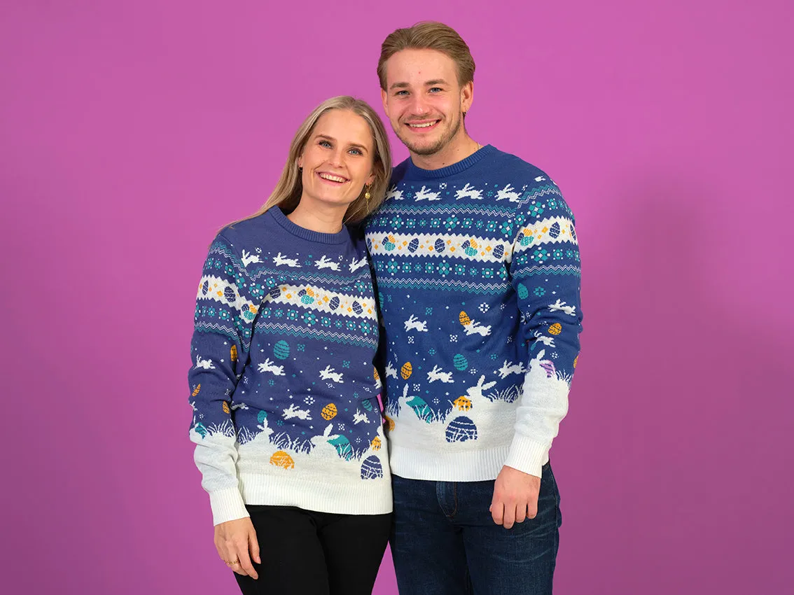 Den Cute Påskesweater Blå - Herre