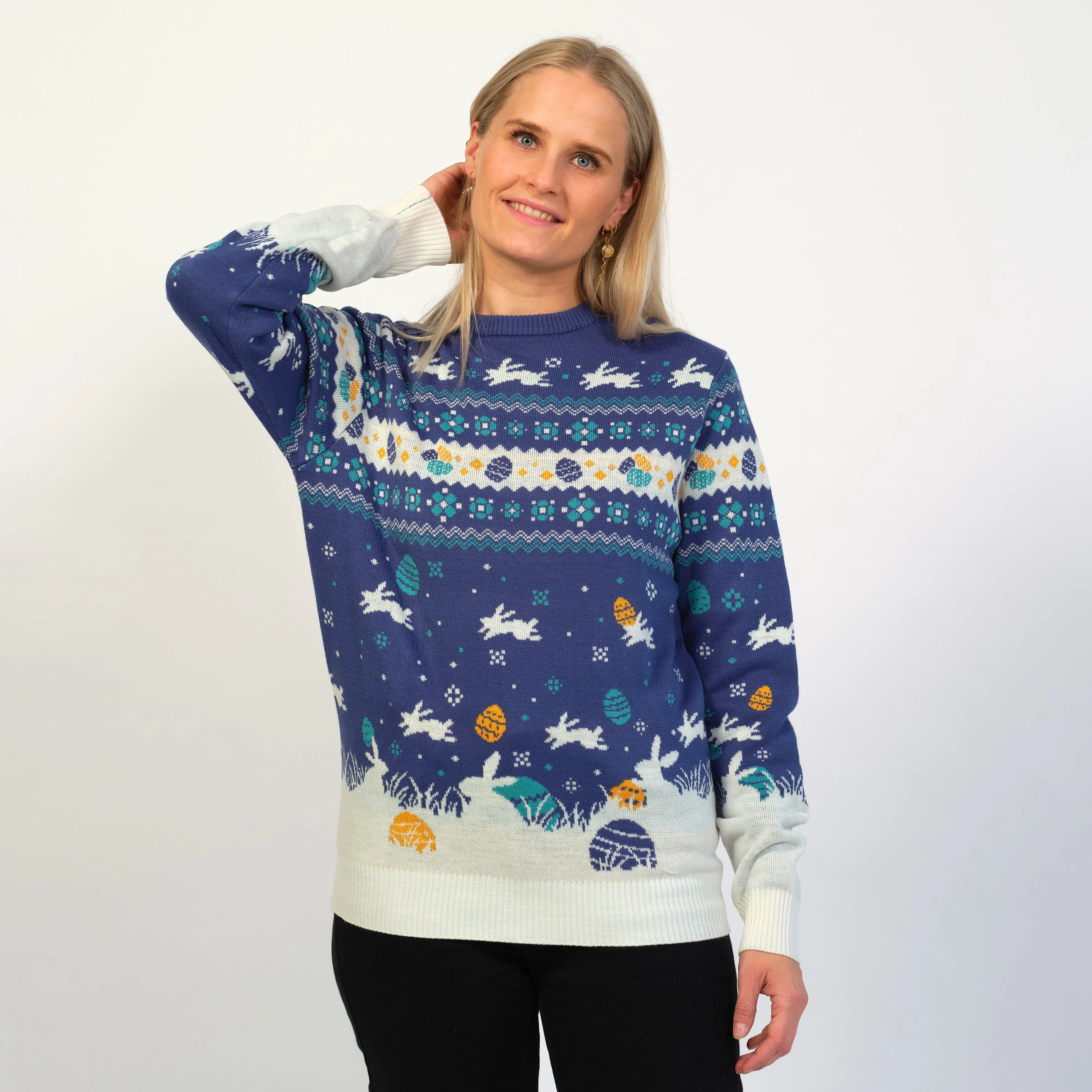 Den Cute Påskesweater Blå - Herre