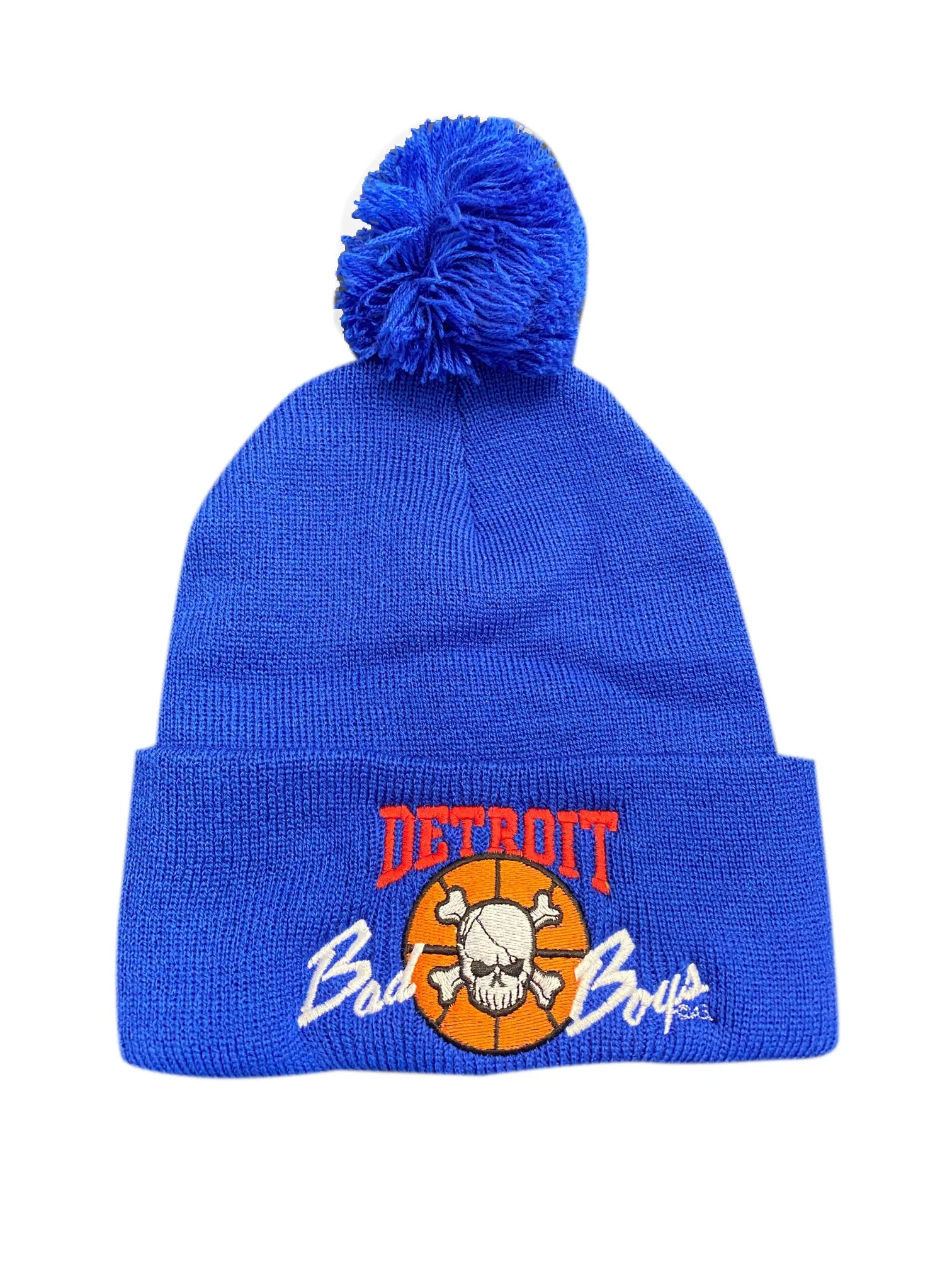 Detroit Bad Boys Cuffed Beanie with Pom - Royal