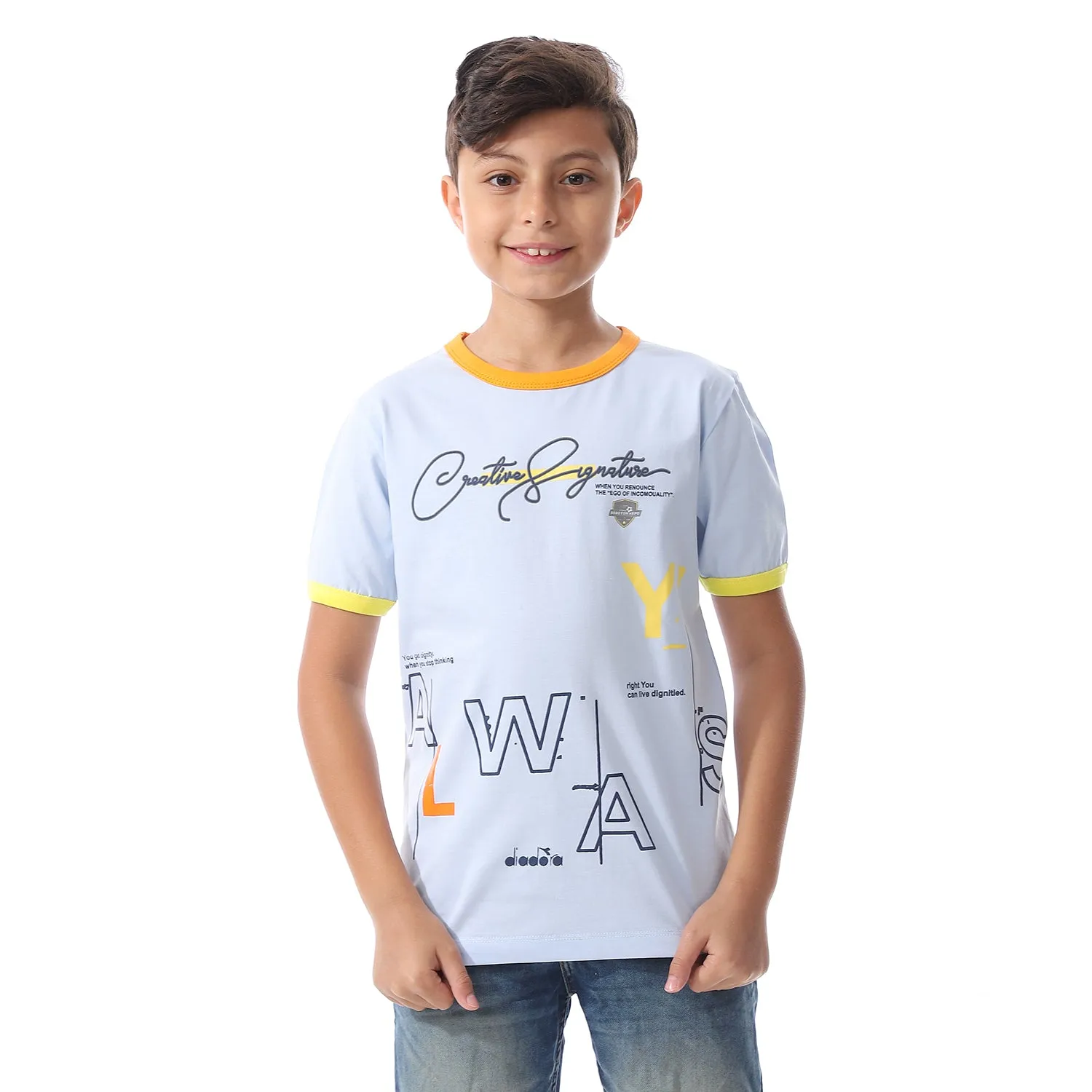 Diadora Boys Printed Cotton T-Shirt