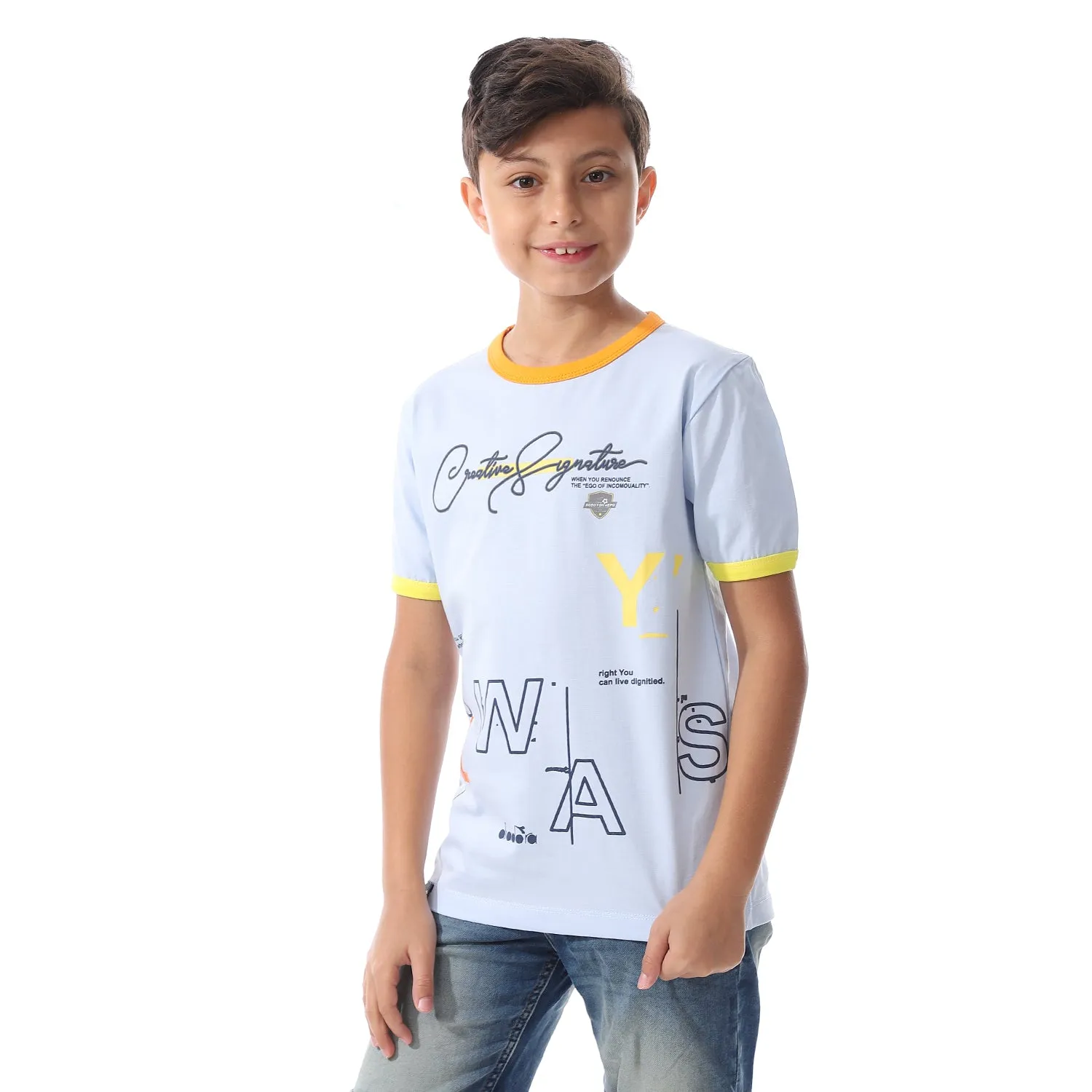 Diadora Boys Printed Cotton T-Shirt