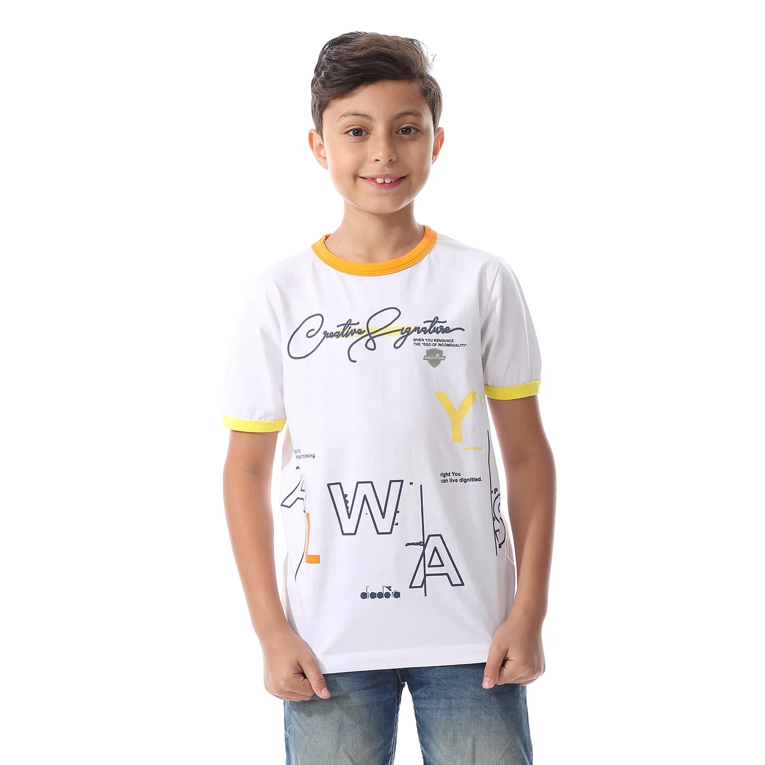 Diadora Boys Printed Cotton T-Shirt